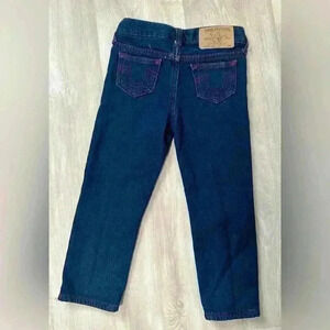 235. True Religion kids jeans dark blue and red 4T